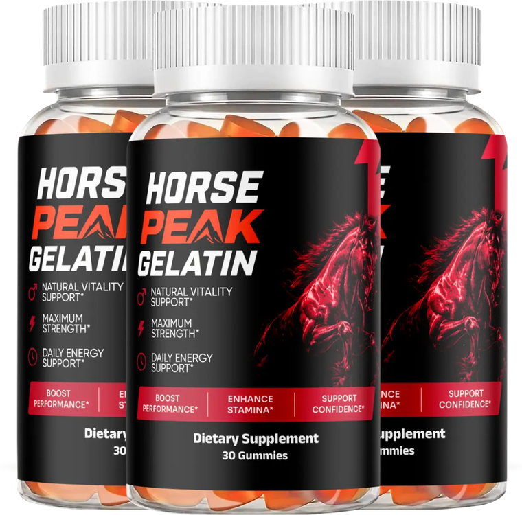 Horse Peak Gelatin male vitality gummies, three bottles